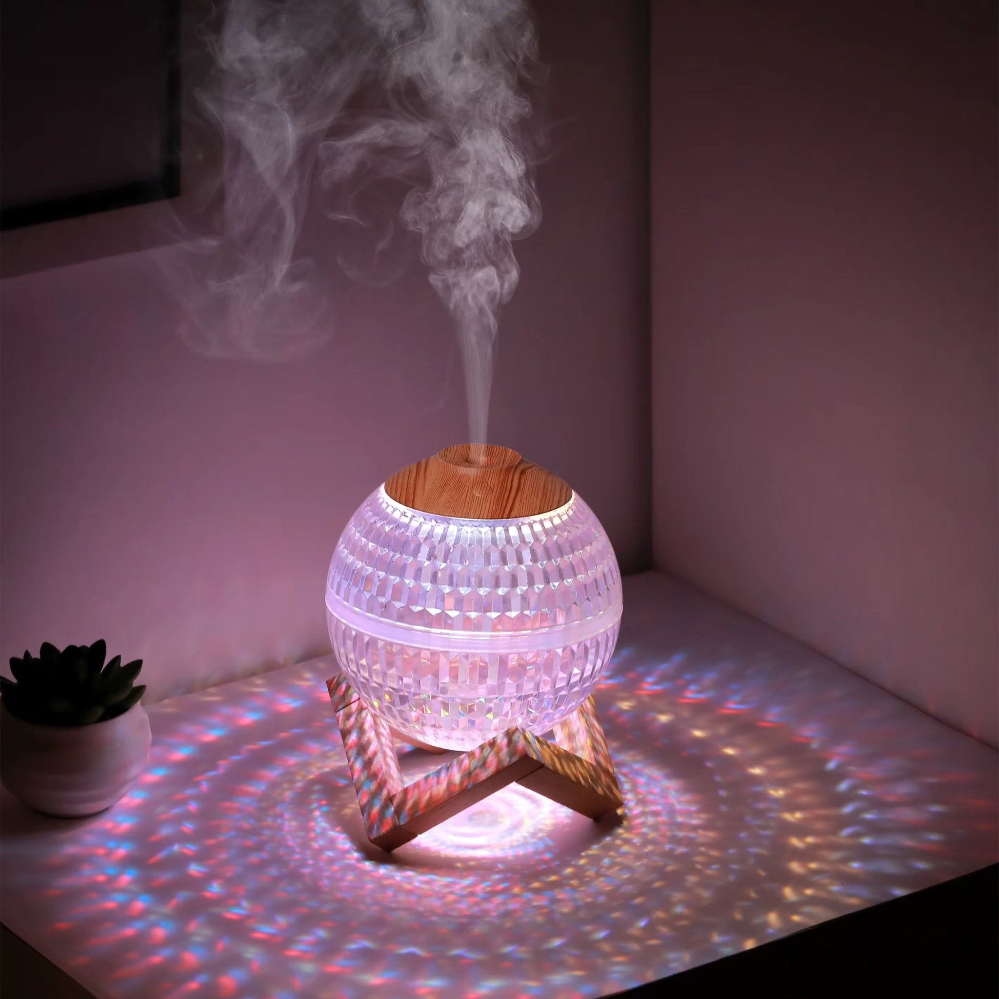 Diffuseur d'Huiles Essentielles LED - Effet Cristal & Brume Ultrasonique - HGL - CHINA