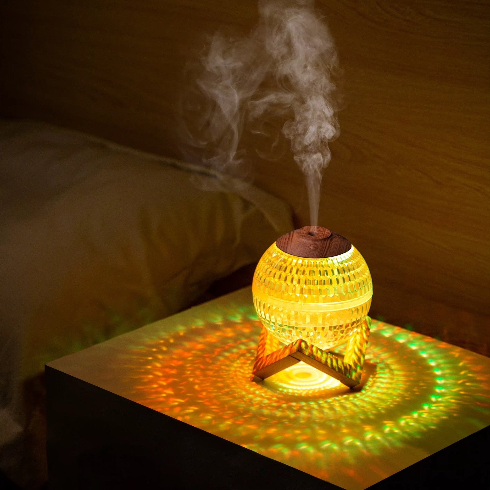 Diffuseur d'Huiles Essentielles LED - Effet Cristal & Brume Ultrasonique - HGL - CHINA