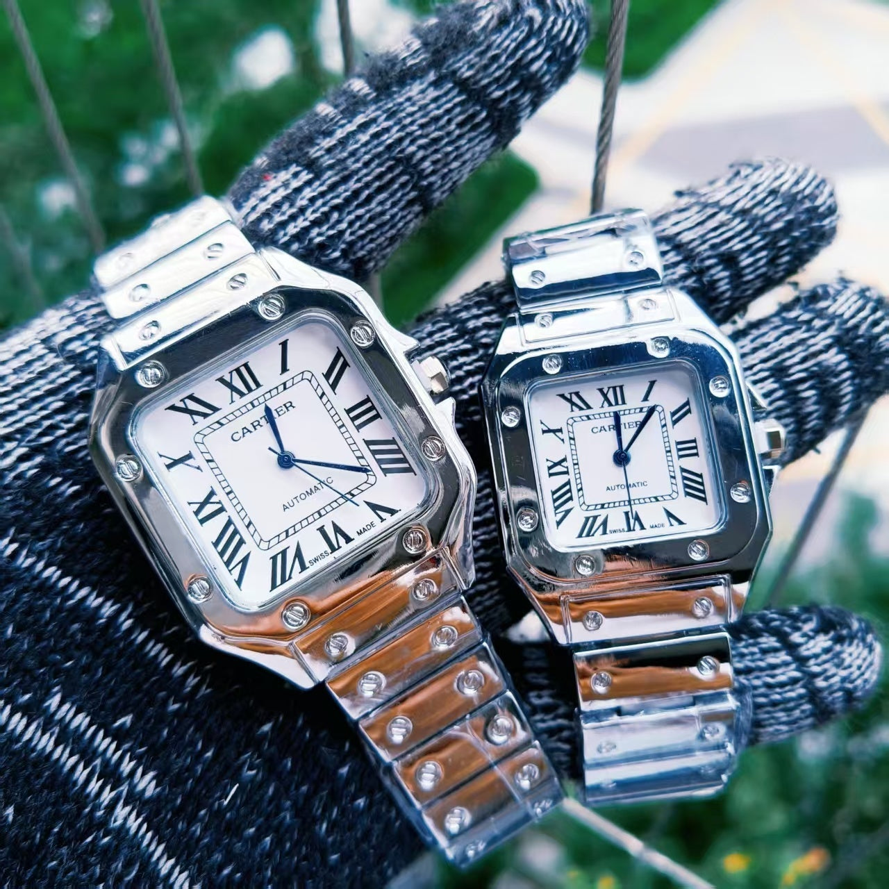 Montre inspirée de la légendaire Cartier Santos