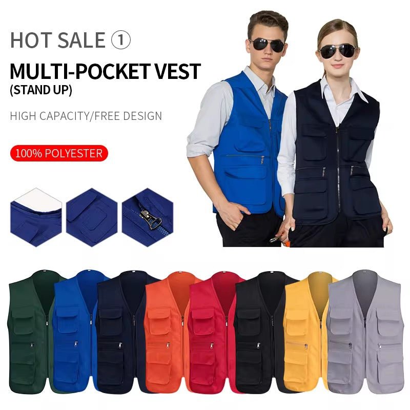 Gilet Cargo Multi - Poches Premium - Idéal Pêche, Randonnée & Photographie - HGL - CHINA