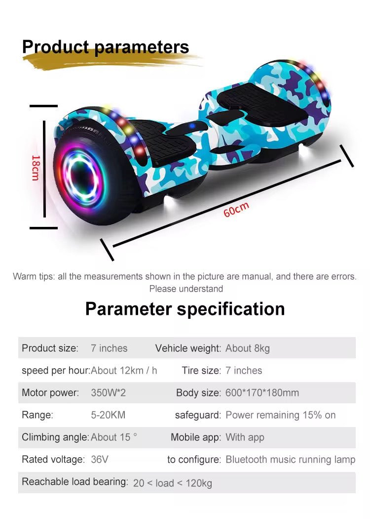 Hoverboard Tout - Terrain 8,5 Pouces – Pneus Larges et Double Moteur Puissant. - HGL - CHINA