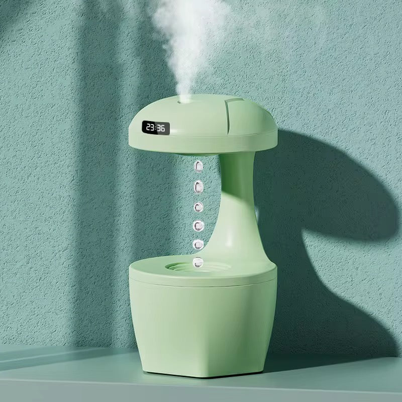 Humidificateur d'Air Anti - Gravité H2O – Diffuseur d'Huiles Essentielles à Gouttes d'Eau Ascendantes, Affichage LED Numérique & Horloge, Rechargeable USB pour Bureau et Maison - HGL - CHINA