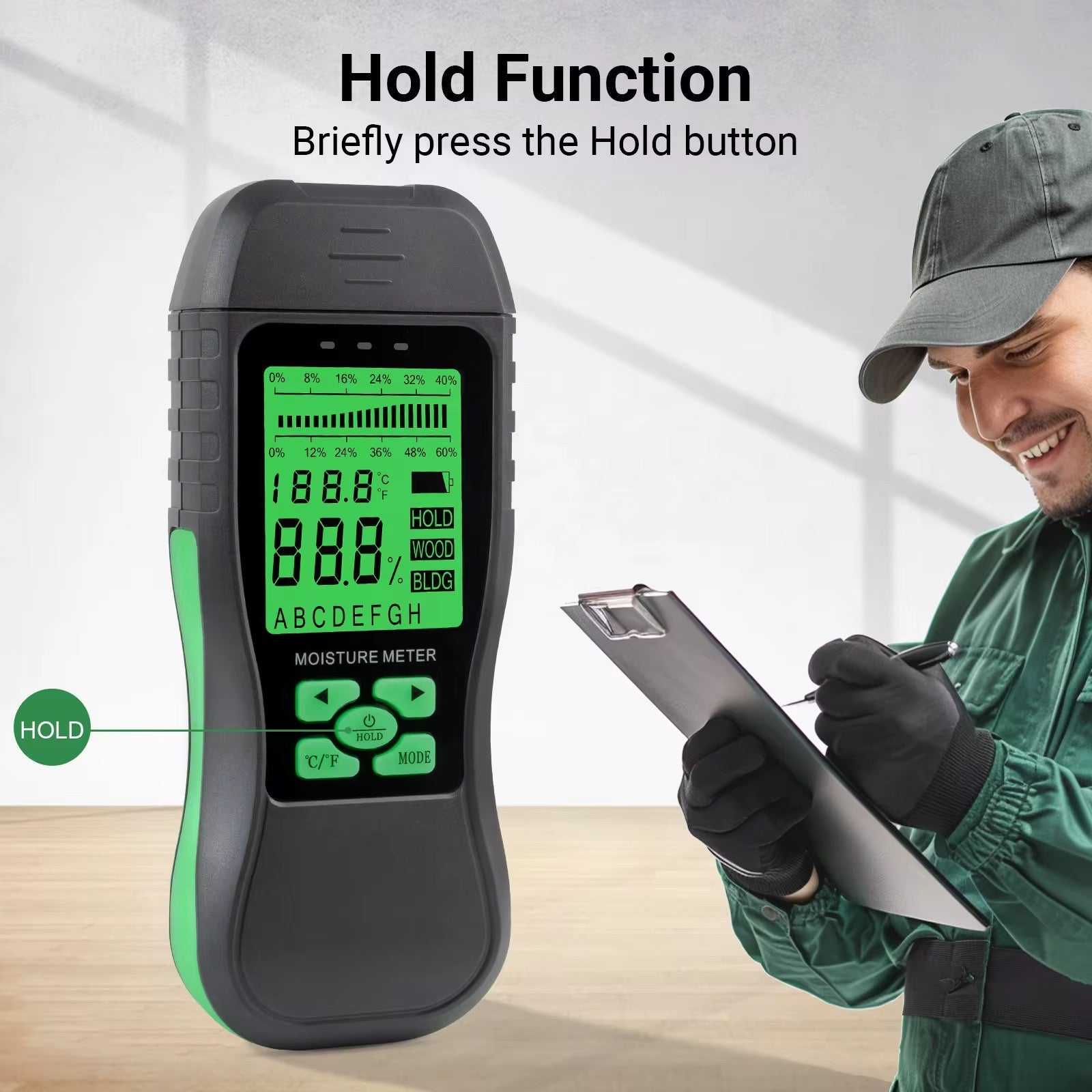 Humidimètre Numérique pour Matériaux de Construction – Détecteur d'Humidité LCD pour Bois, Béton et Briques - HGL - CHINA