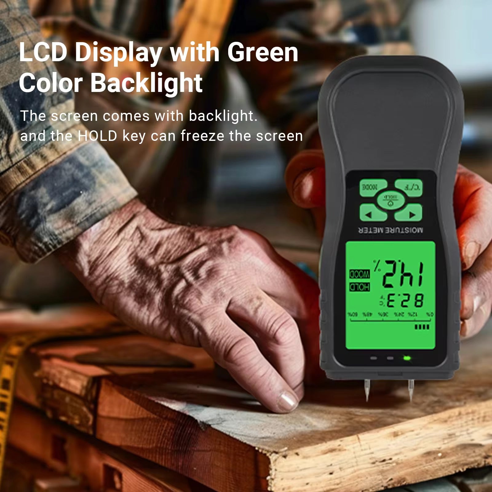 Humidimètre Numérique pour Matériaux de Construction – Détecteur d'Humidité LCD pour Bois, Béton et Briques - HGL - CHINA