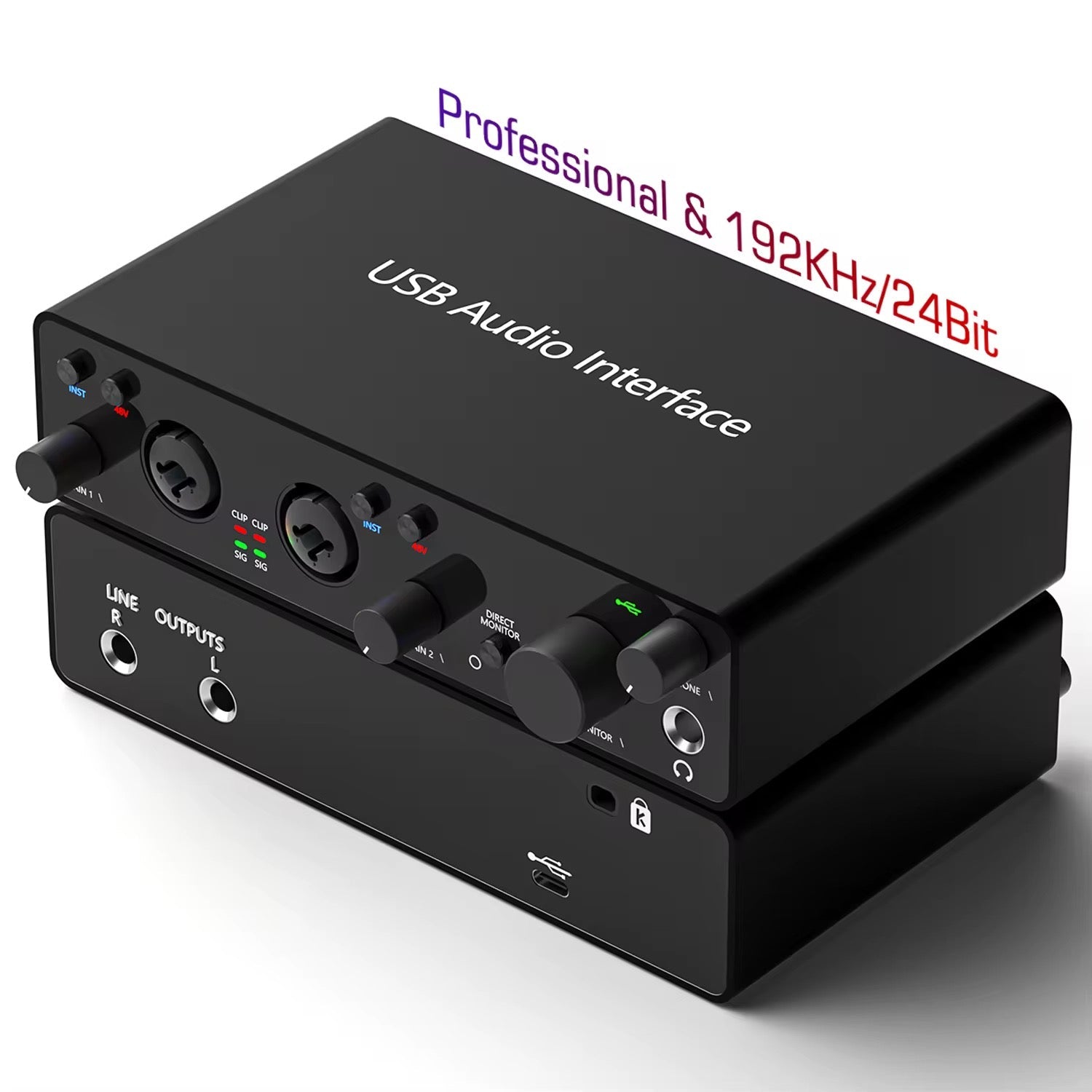 Kit Complet de Studio Professionnel 192kHz/24Bit – Pack Podcast & Enregistrement avec Microphone à Condensateur, Interface Audio USB, Casque de Monitoring et Bras Articulé - HGL - CHINA