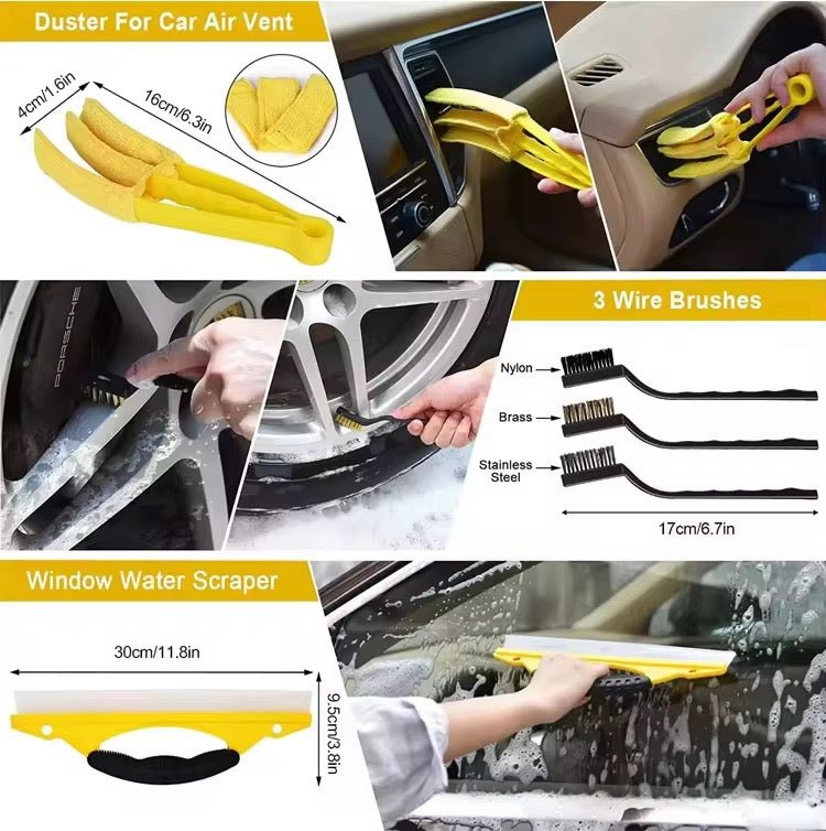Kit de Brosse de Nettoyage de Voiture Haute Qualité – Entretien Complet Intérieur et Extérieur - HGL - CHINA