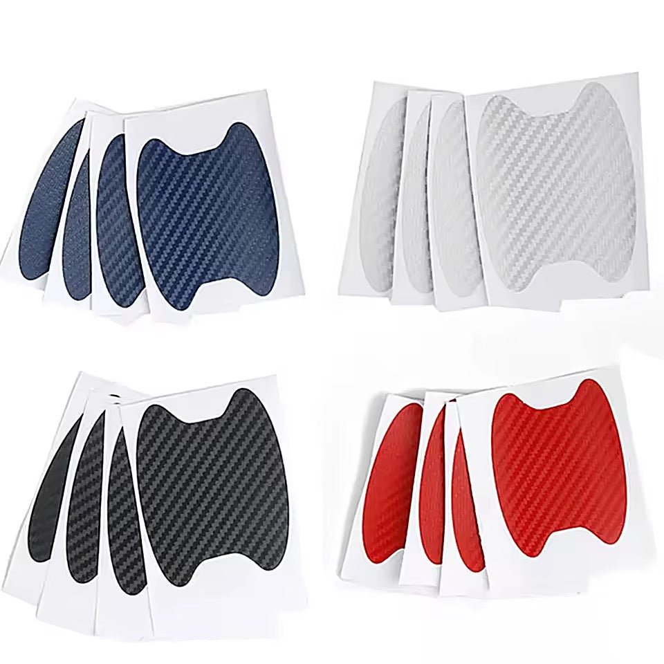 Kit de Protection Anti - Rayures pour Poignées de Voiture – 4 Pièces, Texture Fibre de Carbone, Autocollants Étanche Haute Résistance - HGL - CHINA