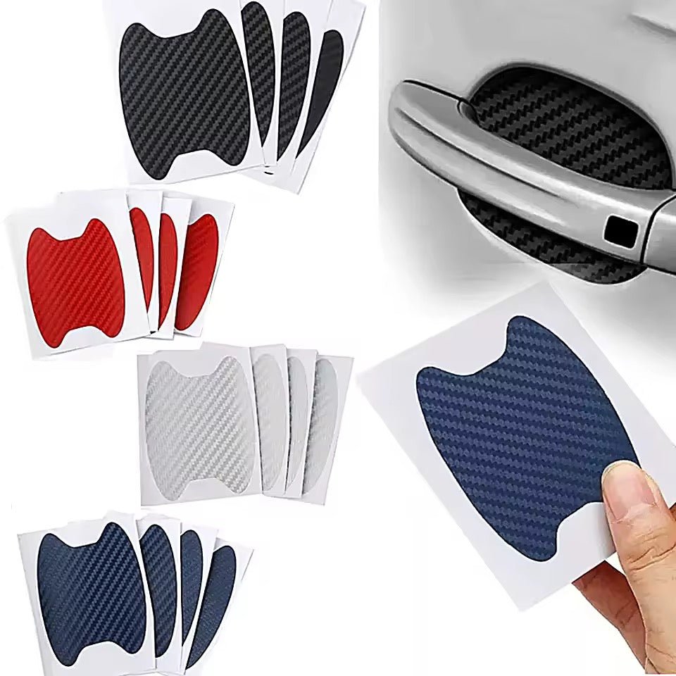 Kit de Protection Anti - Rayures pour Poignées de Voiture – 4 Pièces, Texture Fibre de Carbone, Autocollants Étanche Haute Résistance - HGL - CHINA