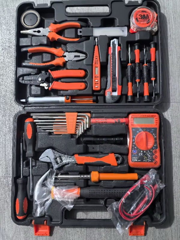 Mallette à Outils Complète 100+ Pièces – Kit de Bricolage Polyvalent pour Maison et Électricité - HGL - CHINA