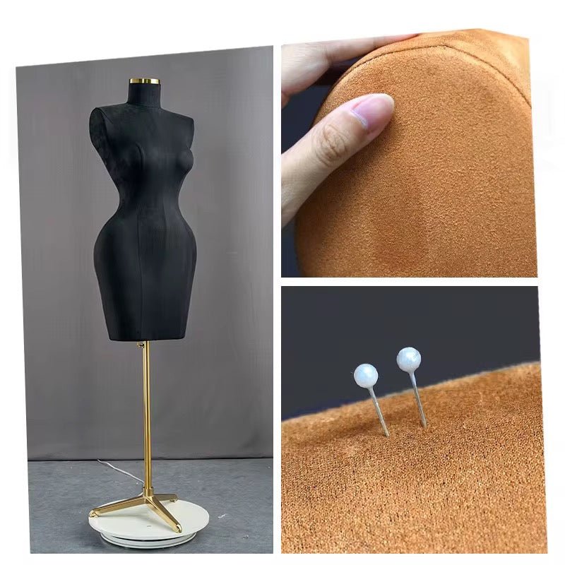 Mannequin de Couture Femme Premium – Buste en Mousse Réglable Haute Qualité, Forme "Sablier" Sexy, Support Doré Ajustable pour Création et Exposition de Robes - HGL - CHINA