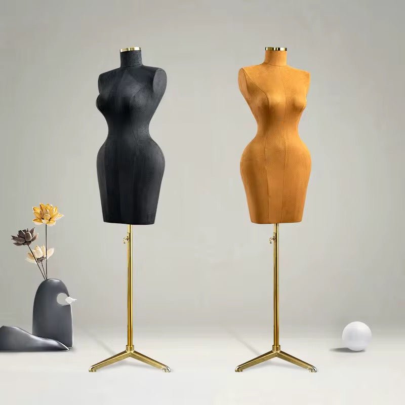 Mannequin de Couture Femme Premium – Buste en Mousse Réglable Haute Qualité, Forme "Sablier" Sexy, Support Doré Ajustable pour Création et Exposition de Robes - HGL - CHINA