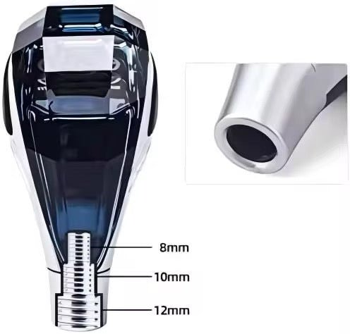 Pommeau de Levier de Vitesse Universel en Cristal LED – Éclairage Ambiant Tactile, Design Automatique & Finition Chrome Premium - HGL - CHINA
