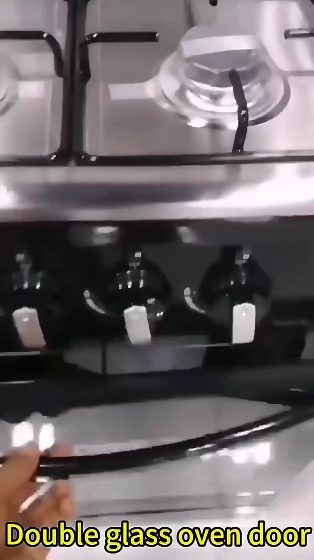 Cuisinière à Gaz Premium – 4 Brûleurs avec Four Intégré & Couvercle de Protection