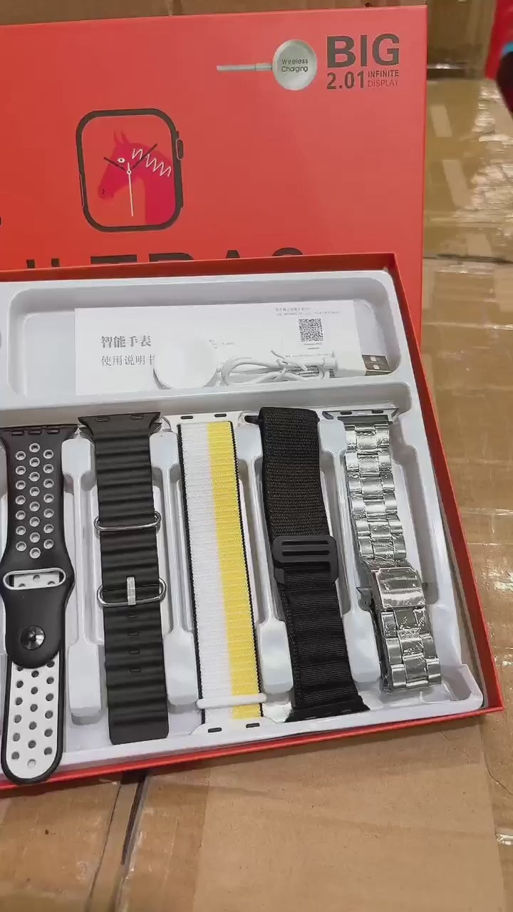 Montre Intelligente Étanche Ultra 3 – Coffret Cadeau 7 en 1 Multi-Styles