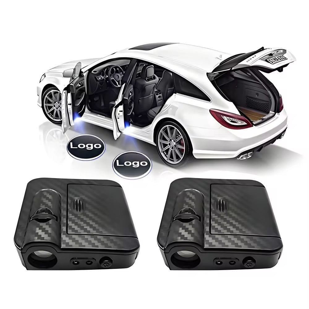 Projecteur de Logo LED Sans Fil pour Portière – Lampe de Courtoisie Infrarouge Haute Définition, Finition Carbone & Installation Universelle - HGL - CHINA