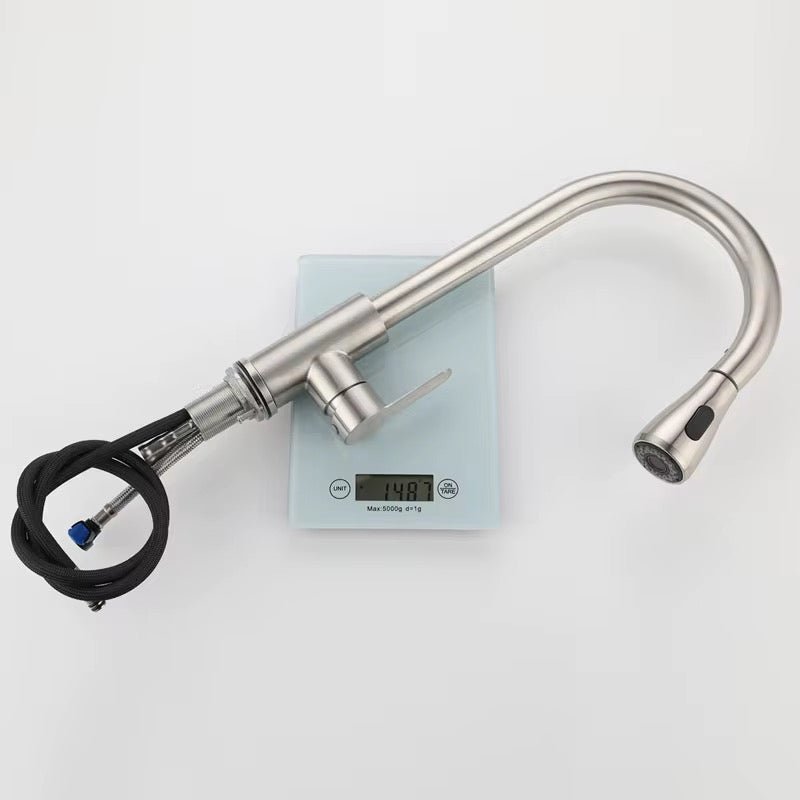 Robinet de Cuisine Mitigeur Extractible Premium – Acier Inoxydable, Double Jet d’Eau (Chaude & Froide) et Rotation 360° - HGL - CHINA