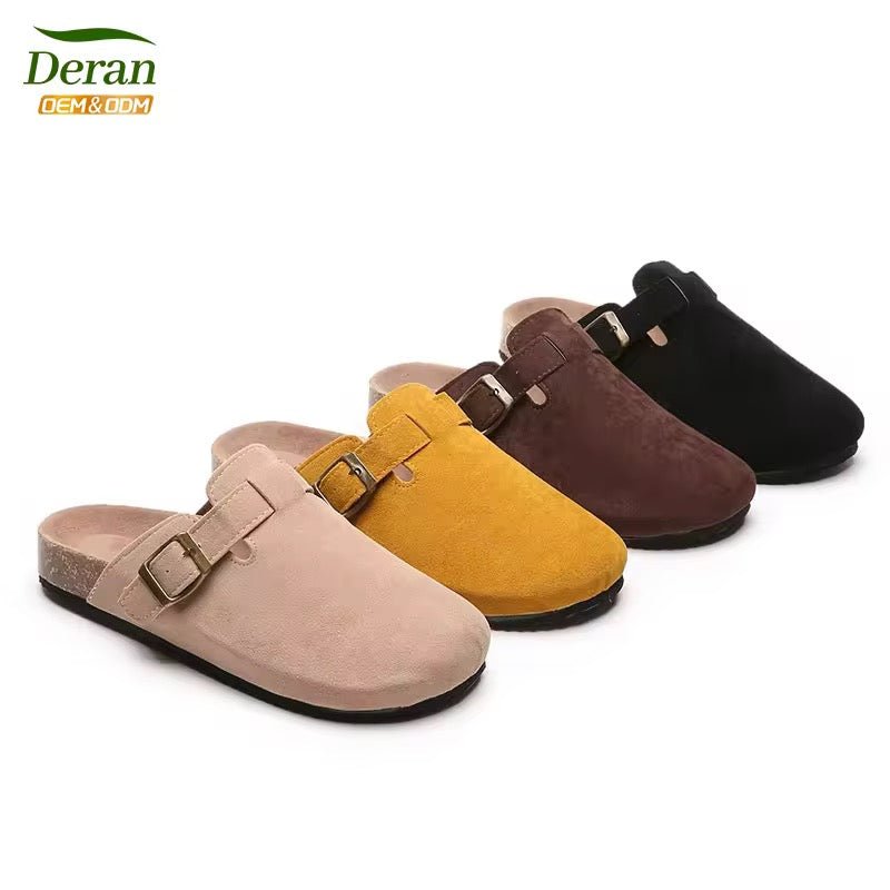 Sabots en Cuir Suédé à Bout Fermé – Mules Ergonomiques "Deran", Semelle Épaisse & Confort 3D Stéréo pour Hommes et Femmes - HGL - CHINA