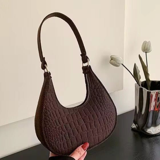 Sac Hobo "Stone Pattern" – Texture Croco avec Chaîne Dorée Élégante - HGL - CHINA