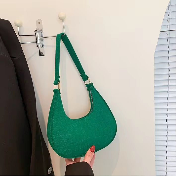 Sac Hobo "Stone Pattern" – Texture Croco avec Chaîne Dorée Élégante - HGL - CHINA