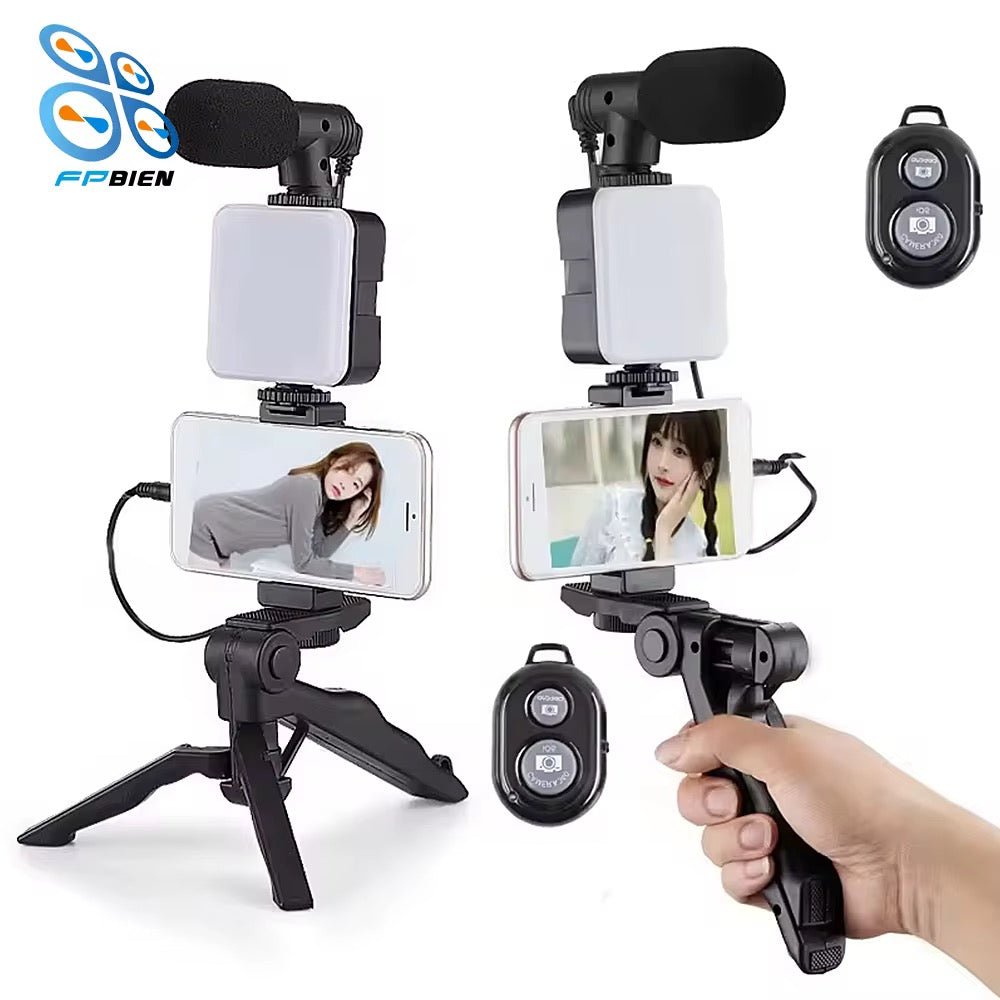 Studio Mobile 4 - en - 1 : Trépied, Micro, Lumière LED et Télécommande - HGL - CHINA